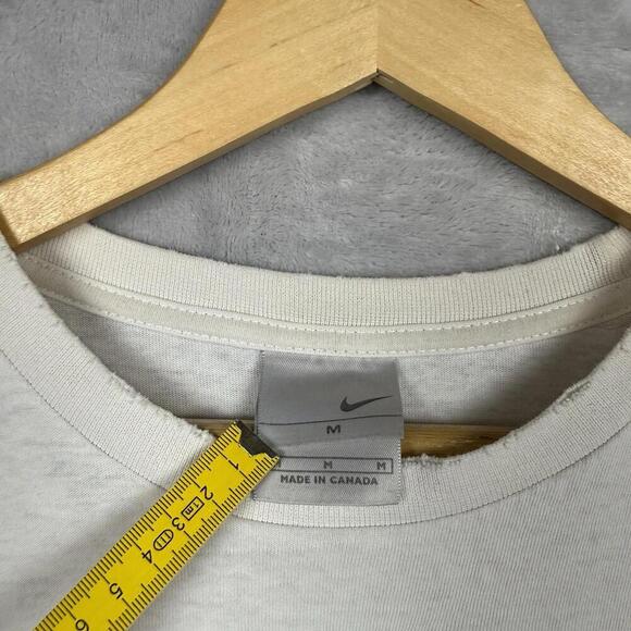 Vintage 90s Nike Center Swoosh White Long Sleeve T-Shirt Men Sz M Canada Made - Picture 3 of 11